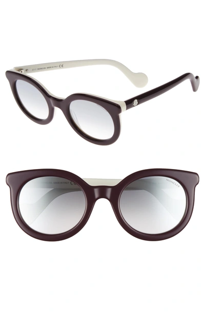 Shop Moncler 51mm Sunglasses - Bordeaux/ Other / Smoke Mirror