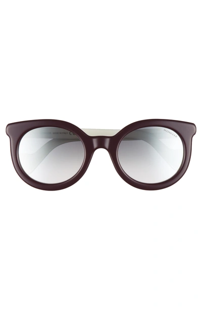 Shop Moncler 51mm Sunglasses - Bordeaux/ Other / Smoke Mirror