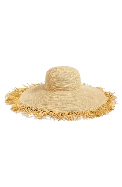 Shop Eric Javits Fringed Squishee Packable Floppy Hat In Peanut