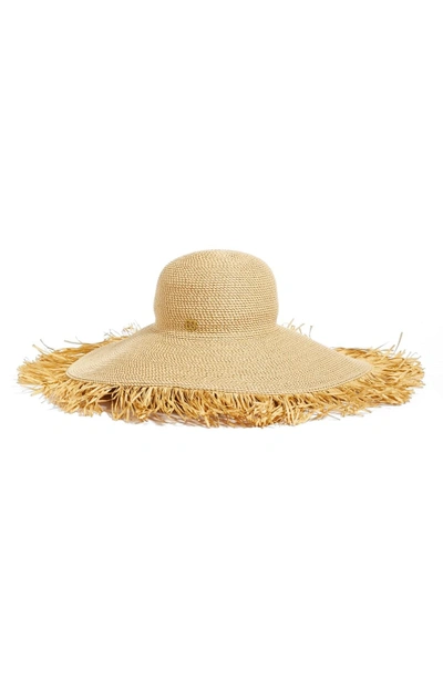 Shop Eric Javits Fringed Squishee Packable Floppy Hat In Peanut