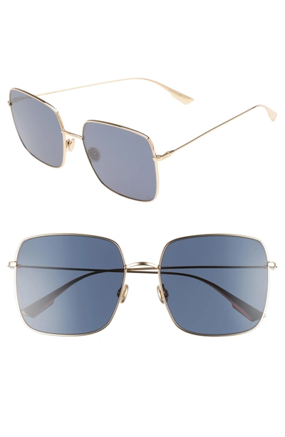 Shop Dior Stellaire 1 59mm Square Sunglasses - Gold Blue