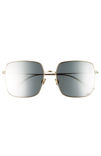 Shop Dior Stellaire 1 59mm Square Sunglasses In Gold/ Silver