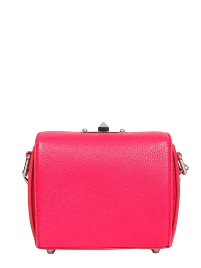 Shop Alexander Mcqueen Leather Box Bag 16 In Fucsia