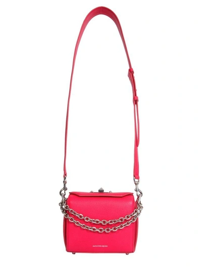 Shop Alexander Mcqueen Leather Box Bag 16 In Fucsia