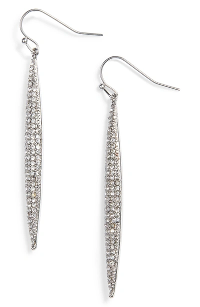 Shop Vince Camuto Crystal Pave Linear Drop Earrings In Silver/ Crystal