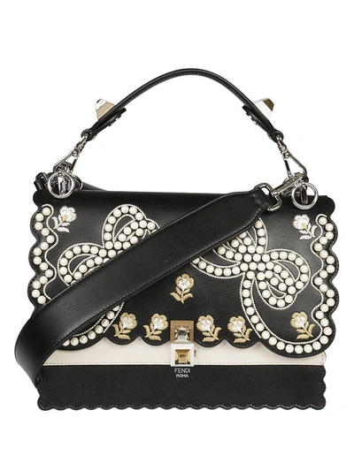 Shop Fendi Bow-style Embellished Kan I Shoulder Bag