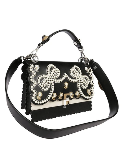 Shop Fendi Bow-style Embellished Kan I Shoulder Bag