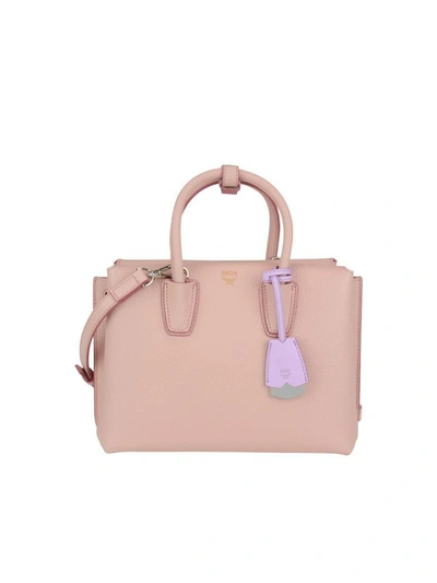 Shop Mcm Small Milla Tote Bag In Pink Blush