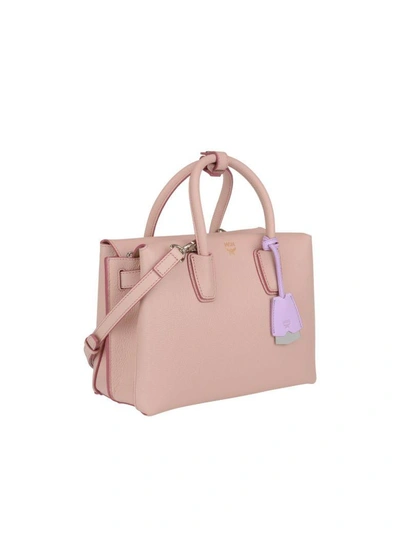 Shop Mcm Small Milla Tote Bag In Pink Blush