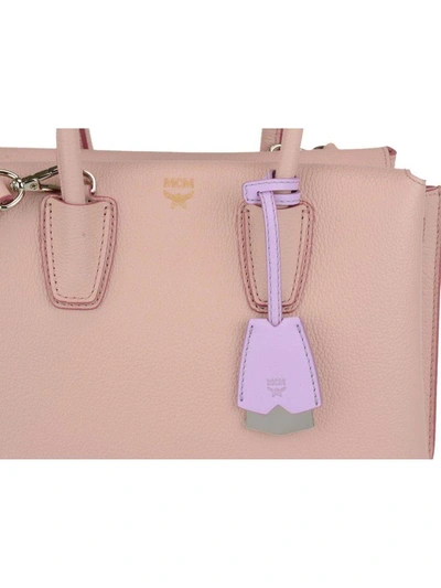 Shop Mcm Small Milla Tote Bag In Pink Blush