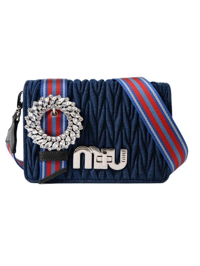 Miu Miu Denim Clutch in Blue