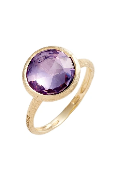 Shop Marco Bicego Stackable Semiprecious Stone Ring In Yellow Gold/ Amethyst