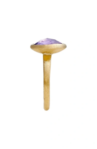 Shop Marco Bicego Stackable Semiprecious Stone Ring In Yellow Gold/ Amethyst