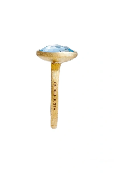 Shop Marco Bicego Stackable Semiprecious Stone Ring In Yellow Gold/ Blue Topaz