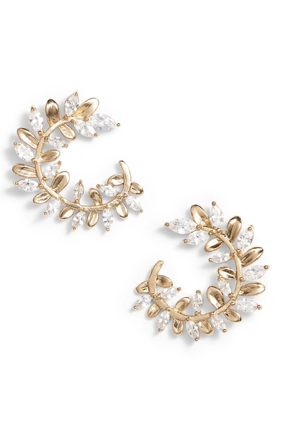 Shop Serefina Crystal Vine Earrings In Gold