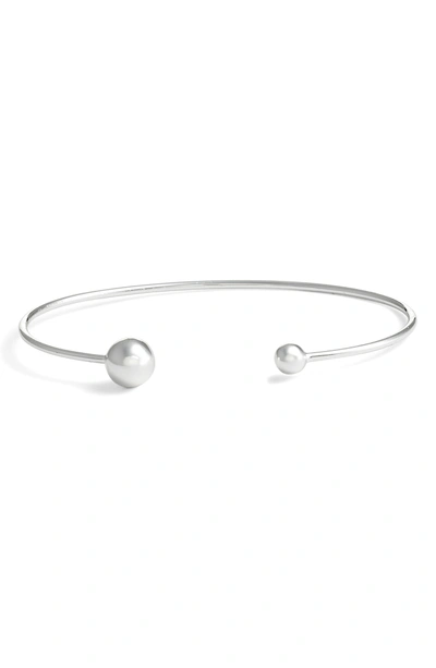 Shop Argento Vivo Sphere Open Cuff Bracelet In Silver