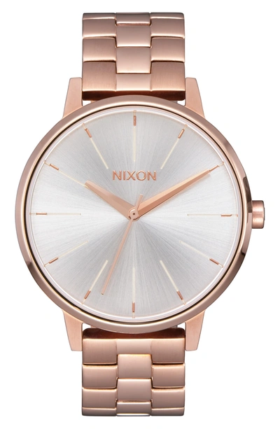 Shop Nixon 'the Kensington' Bracelet Watch, 37mm In Rose Gold/ Taupe/ Rose Gold