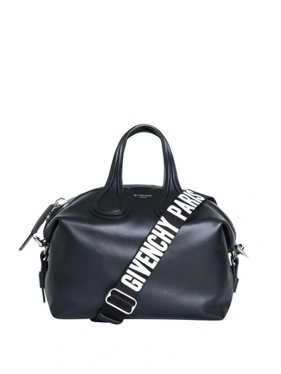 Shop Givenchy Nightingale Small Leather Bag In Nero