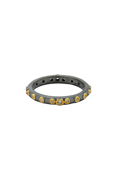 Shop Freida Rothman Stackable Ring In Black/ Gold