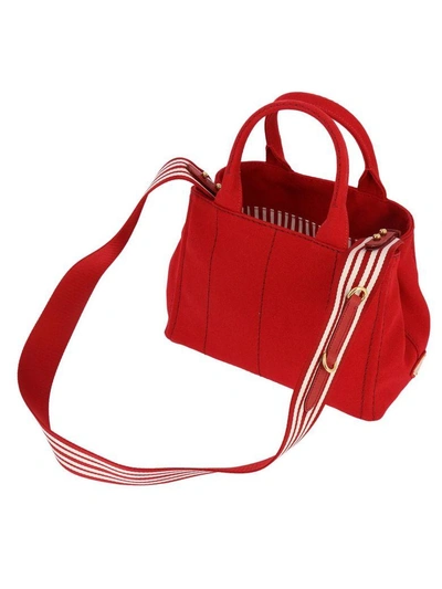 Prada Structured Tote Bag In Red