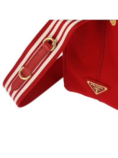 Prada Structured Tote Bag In Red
