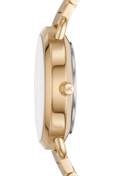 Shop Michael Kors Portia Crystal Accent Bracelet Watch, 32mm In Gold/ White/ Gold