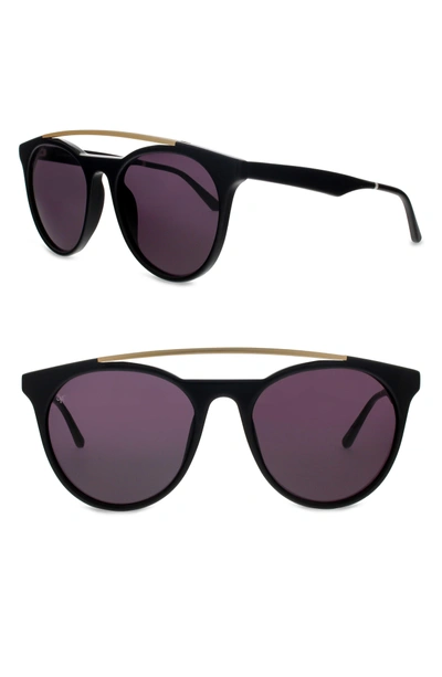 Shop Smoke X Mirrors Sugarman 52mm Round Sunglasses In Black/ Matte Gold