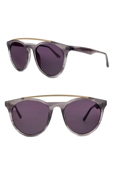 Shop Smoke X Mirrors Sugarman 52mm Round Sunglasses In Grey Bucolic/ Matte Gold