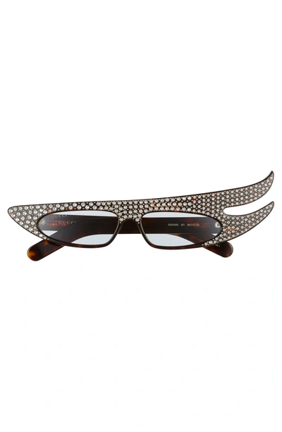 Shop Gucci 56mm Embellished Statement Sunglasses - Havana