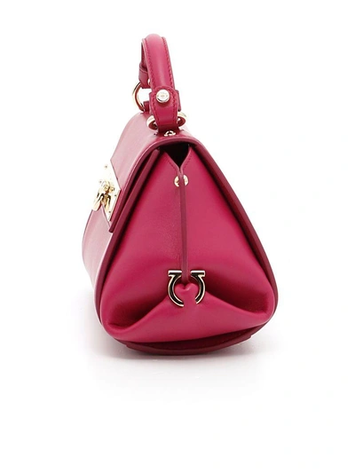 Shop Ferragamo New Sioux Sofia Bag In Sangriarosa