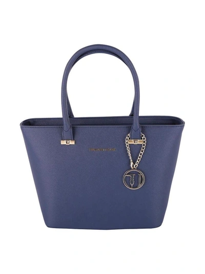 Shop Trussardi Levanto Tote Bag In Navy