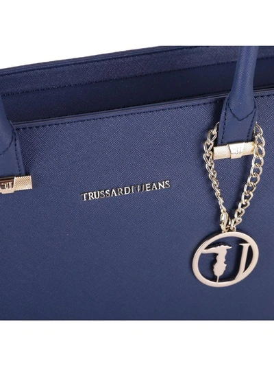 Shop Trussardi Levanto Tote Bag In Navy