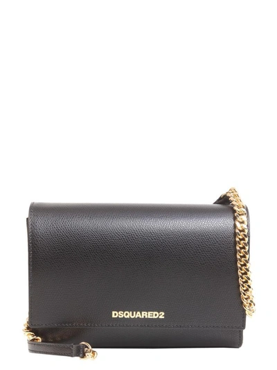 Shop Dsquared2 Leather Crossbody Bag In Nero