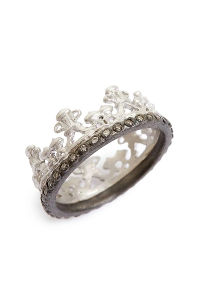 Shop Armenta Old World Half Crown Diamond Ring In Silver