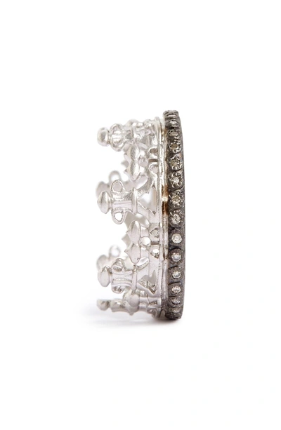 Shop Armenta Old World Half Crown Diamond Ring In Silver