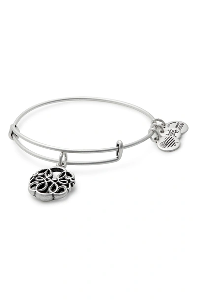 Shop Alex And Ani Path Of Life Adjustable Wire Bangle In Russian Silver