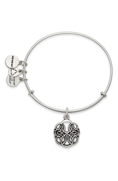 Shop Alex And Ani Path Of Life Adjustable Wire Bangle In Russian Silver