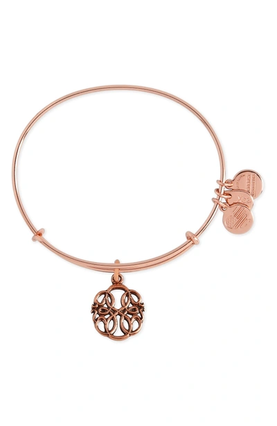 Shop Alex And Ani Path Of Life Adjustable Wire Bangle In Rose Gold