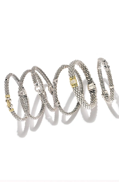 Shop Lagos 'derby' Diamond Buckle Rope Bracelet In Sterling Silver