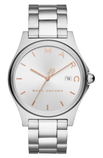 Shop Marc Jacobs Henry Bracelet Watch, 39mm In Silver