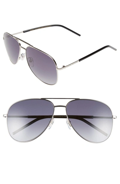 Shop Marc Jacobs 59mm Aviator Sunglasses - Palladium/ Black