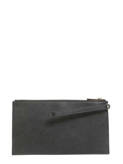 Shop Michael Michael Kors Mercer Leather Clutch In Nero