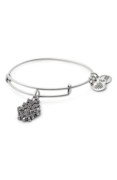 Shop Alex And Ani Armenian Cross Adjustable Wire Bangle In Russian Silver