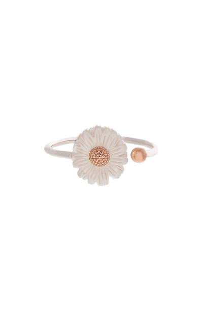 Shop Olivia Burton Daisy Ring In Silver/ Rose Gold