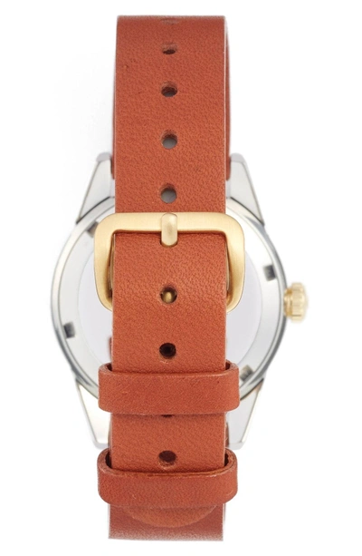 Shop Triwa Snow Aska Leather Strap Watch, 32mm In Brown