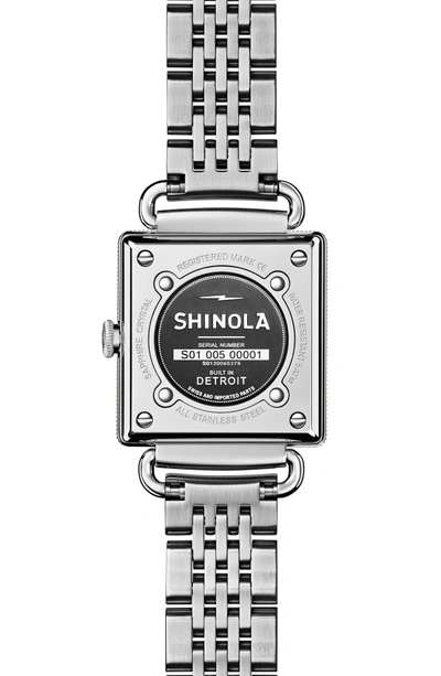 Shop Shinola Cass Bracelet Watch, 27mm X 27mm In Silver/ White/ Gold