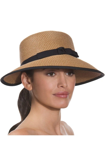 Shop Eric Javits Squishee Straw Cap - Multi In Natural/black