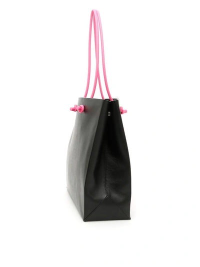 Shop Alberta Ferretti Leather Friday Shopping Bag In Black|nero