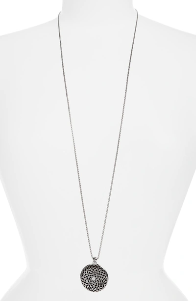 Shop John Hardy Hammered Dot Pendant Necklace In Silver