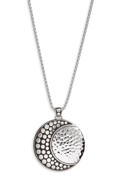 Shop John Hardy Hammered Dot Pendant Necklace In Silver